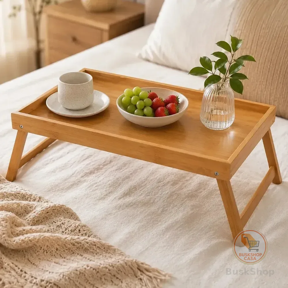 Bandeja Cafe Da Manha Bambu Dobrável Cama Sofá Moderno Decorales Madeira