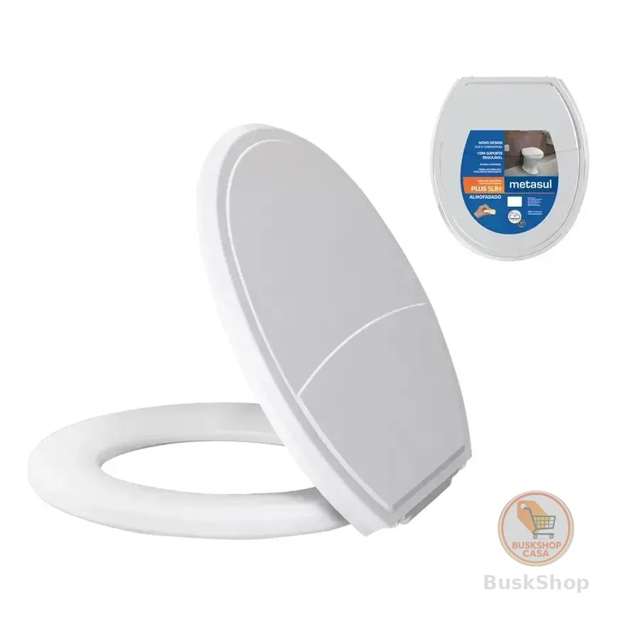 Metasul Assento Sanitário Almofadado Basico Oval Universal Slim Off Cor Branco