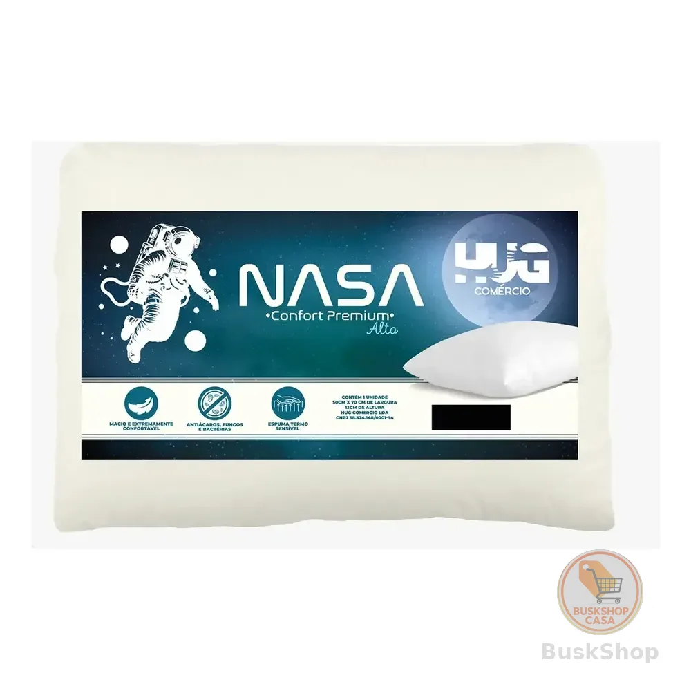 Travesseiro Nasa Alto Visco 13cm Hug Comfort Premium Branco