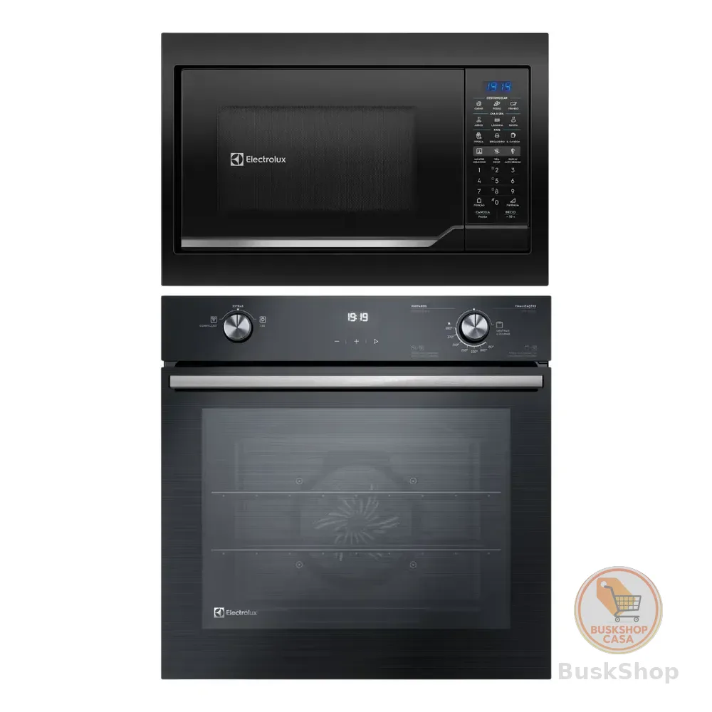 Kit Electrolux De Embutir Forno A Gás 80l+micro-ondas 34l 220v Preto