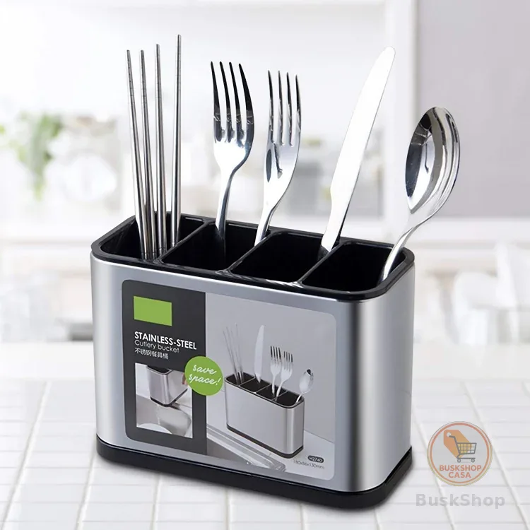 Porta Talheres Escorredor Aço Inox Vazado Pia Cozinha