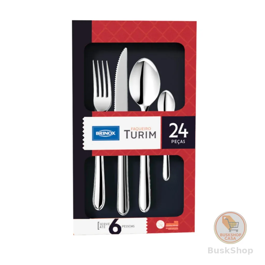 Faqueiro Brinox Turim 24 Peças Aço Inox - Compacto