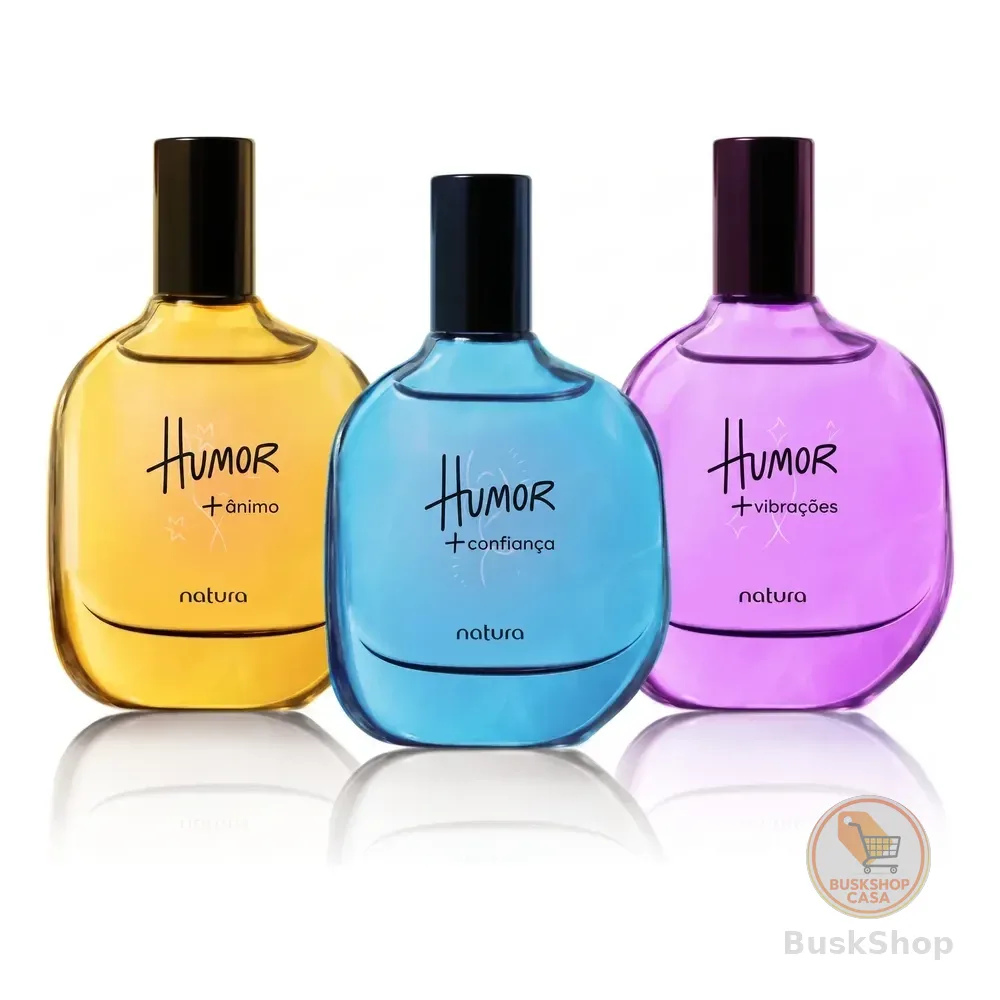 Kit Natura Humor Mood Boosters: Colônia Vibrações 25ml + Confiança 25ml + Ânimo 25ml (layering/sobreposições))