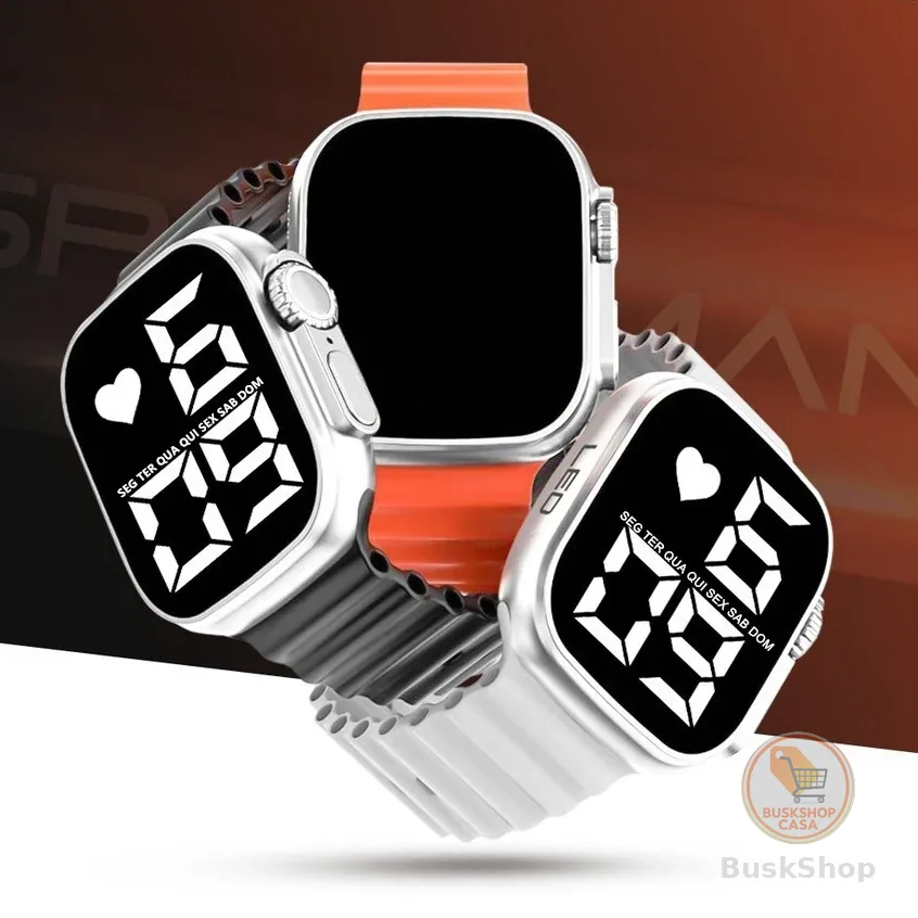 Relógio À Prova D'água LED Digital de Pulso Esportivo feminino Masculino Ultra9 Esporte Pulseira De Silicone