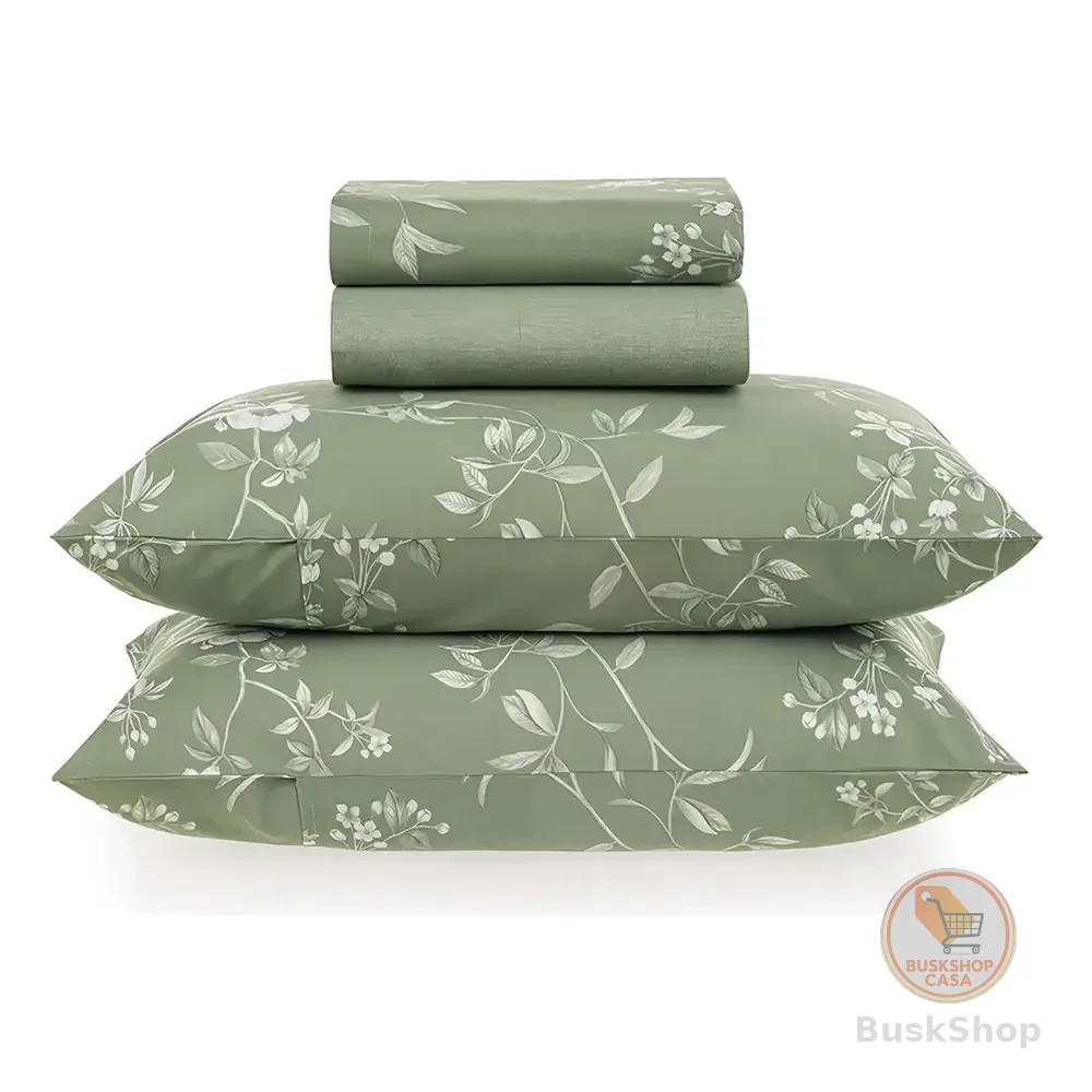 Jogo De Lençol Cama Queen Marcella 100% Algodão Karsten
