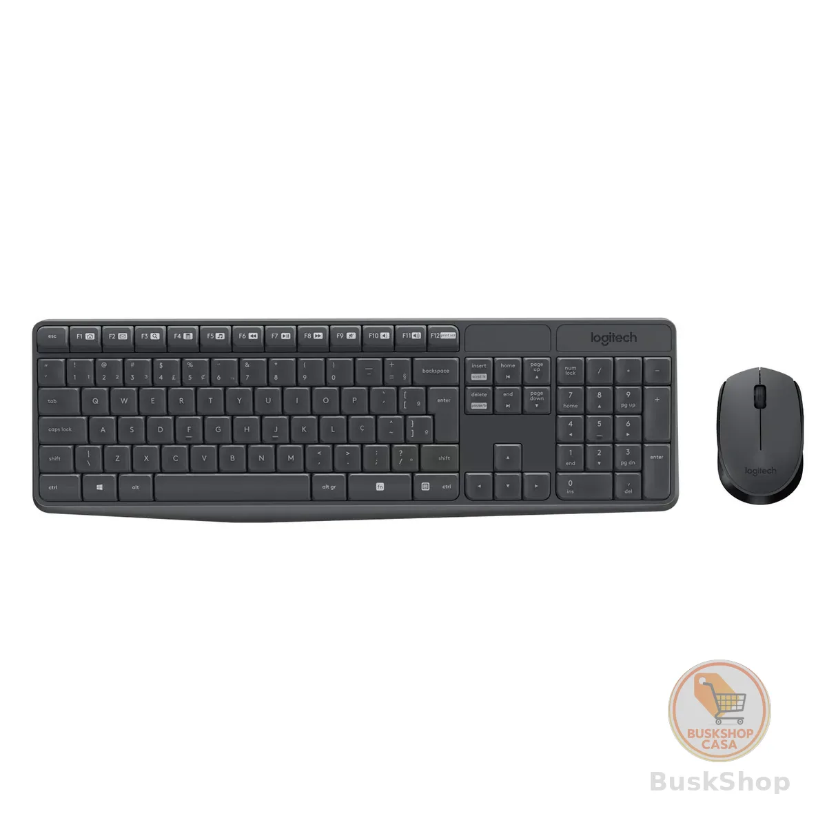 Combo Teclado e Mouse sem fio Logitech MK235 com Conexão USB, Pilhas Inclusas e Layout ABNT2