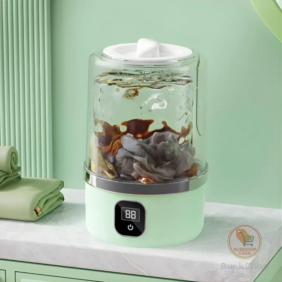 Mini Máquina de Lavar 1L Portátil Dobrável com Centrífuga para Roupas Pequenas Intímas Moderna