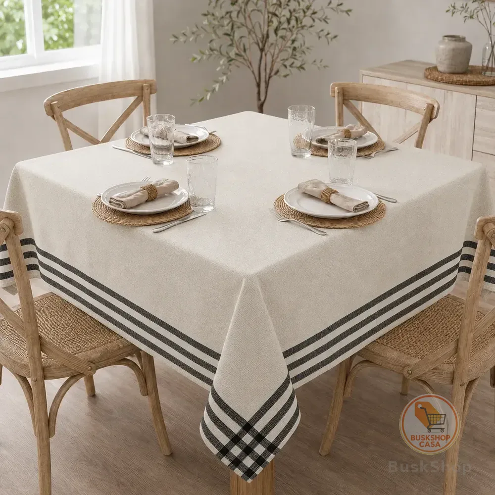 Toalha De Mesa 4 Lugares Algodão 1,40x1,40m Santa Sofia