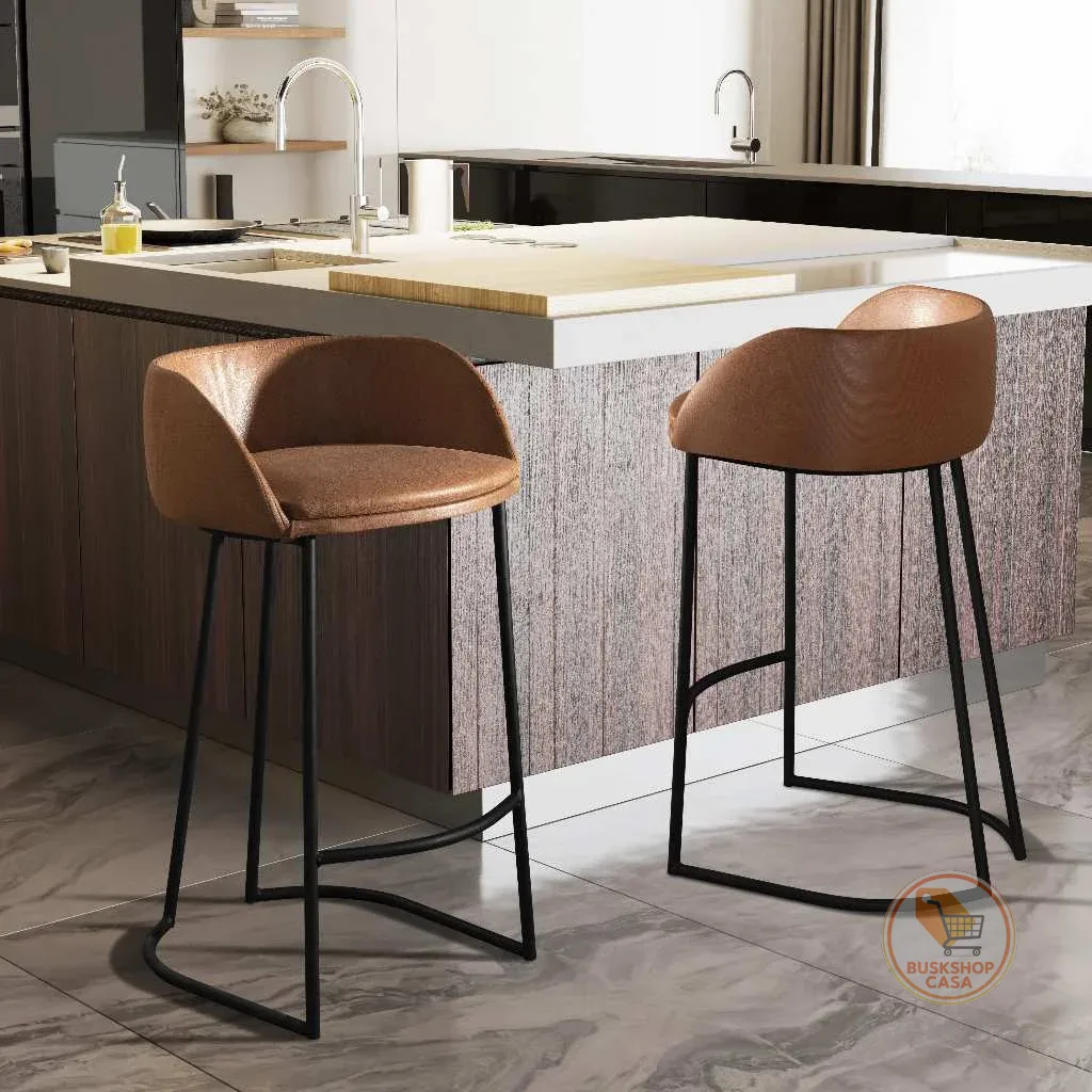 Kit 2 Banquetas Holanda Bancada Balcão Área Gourmet Lazer Externa Couro PU - MJL