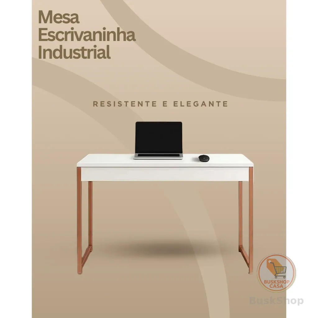 Mesa Escrivaninha Industrial 90x45x76 cm |  resistente, funcional e com design moderno
