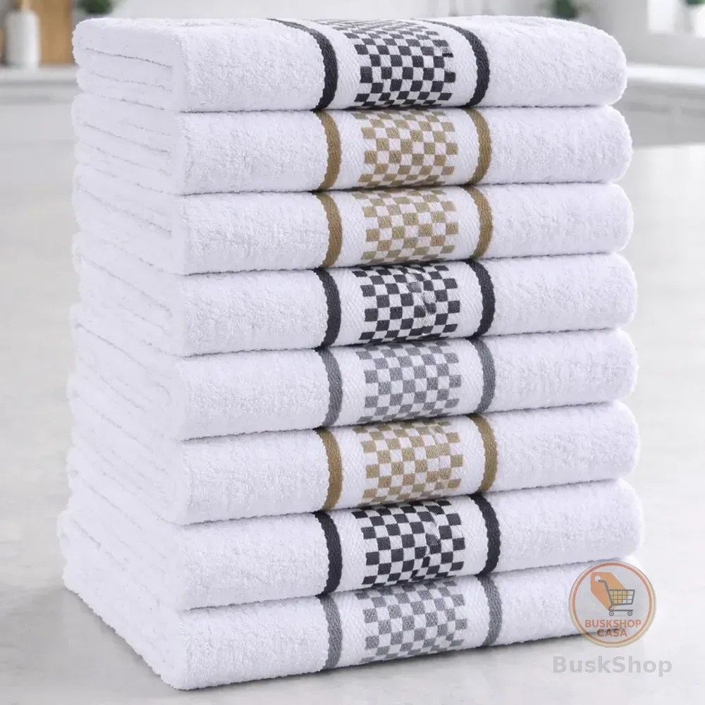 Kit 10 Panos De Prato Felpudo Atoalhado Premium Luxo 40x60 Multicolorido Quadriculado
