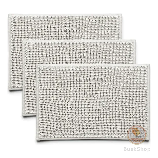 Kit 3 Tapetes Banheiro Microfibra Chenille Bolinha 40x60cm