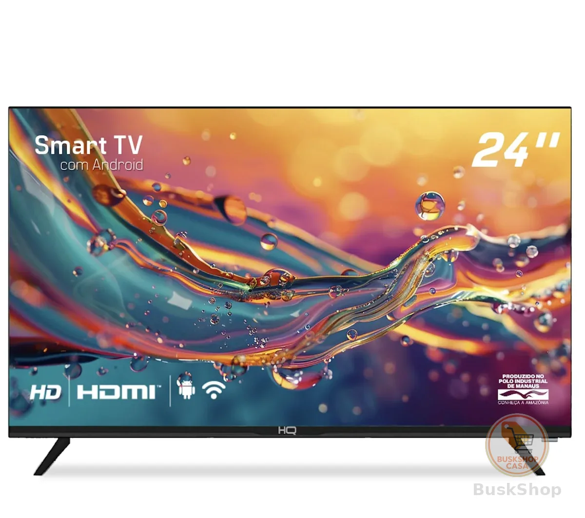 Smart TV HQ 24" HD tela sem bordas Android 12 design slim HQS24NKHM