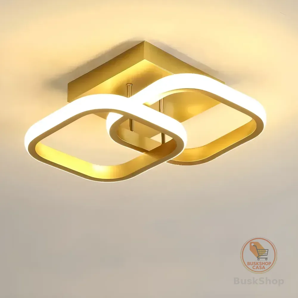 Luminária De Led Sobrepor Moderna Elegante 20w 3 Em 1 Estrutura Dourado 127/220v