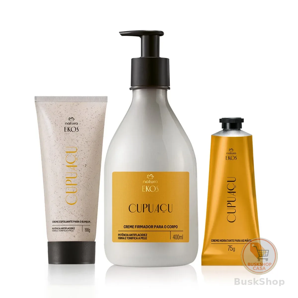 Kit Hidratante, Esfoliante e Creme para as Mãos Ekos Cupuaçu