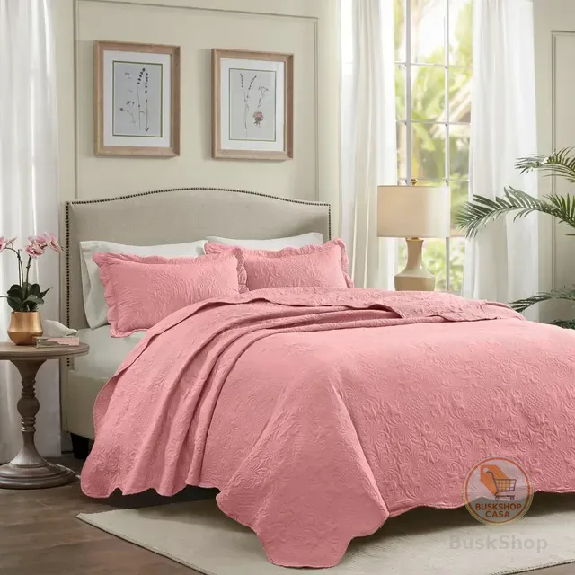 Kit Cobre Leito Colcha Cama Queen 240x260 Dupla Face Jogo
