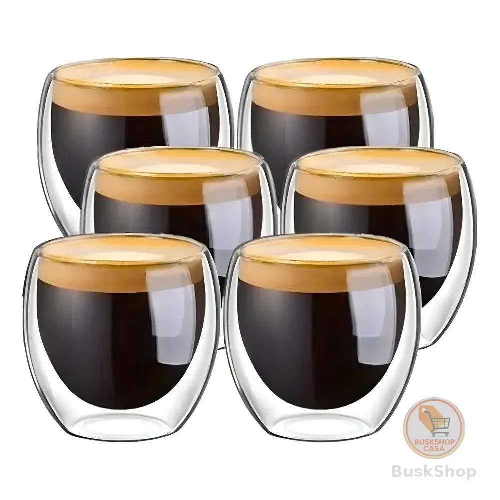 Copos De Vidro Borosilicato Duplo Nespresso 6 Unidades Cor Transparente