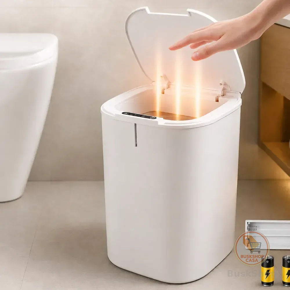 Lixeira Inteligente 16l Sensor Automático Tampa Touch Casa Cinza