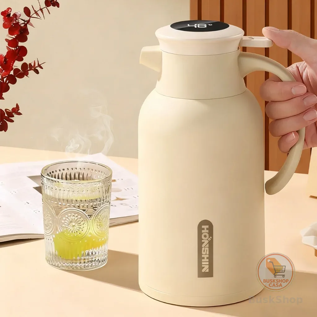 Garrafa Térmica Inteligente 1L com Display Digital de Temperatura，Controle Exato e Isolamento a Vácuo para Bebidas