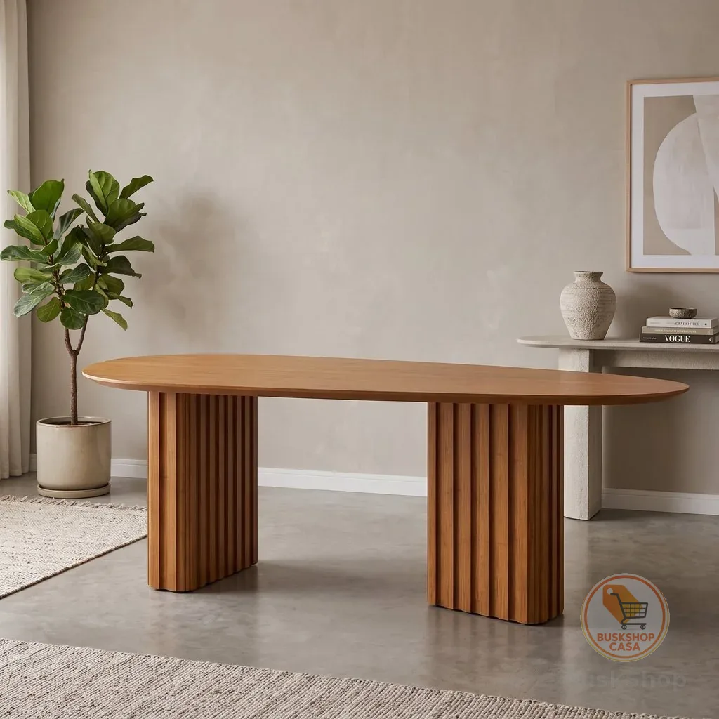 Mesa para Sala de Jantar com Tampo Orgânico 75x200x100cm Marrom/Freijó 200