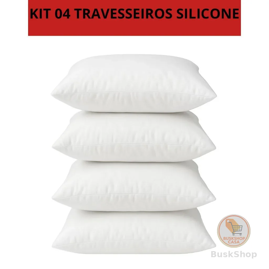 Kit 4 Travesseiro Pluma de Ganso Macio 70cm X 50cm Confortável Antialérgico - Sonho M&L Enxovais