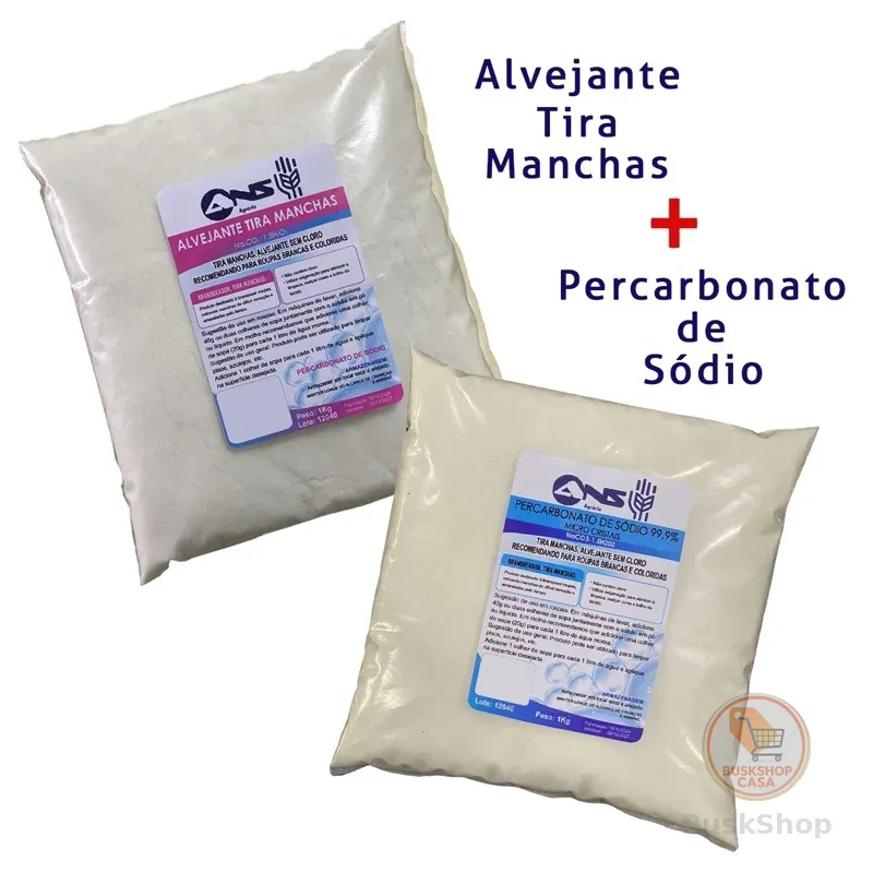 Tira manchas alvejante 1kg + Percarbonato de sódio 1kg