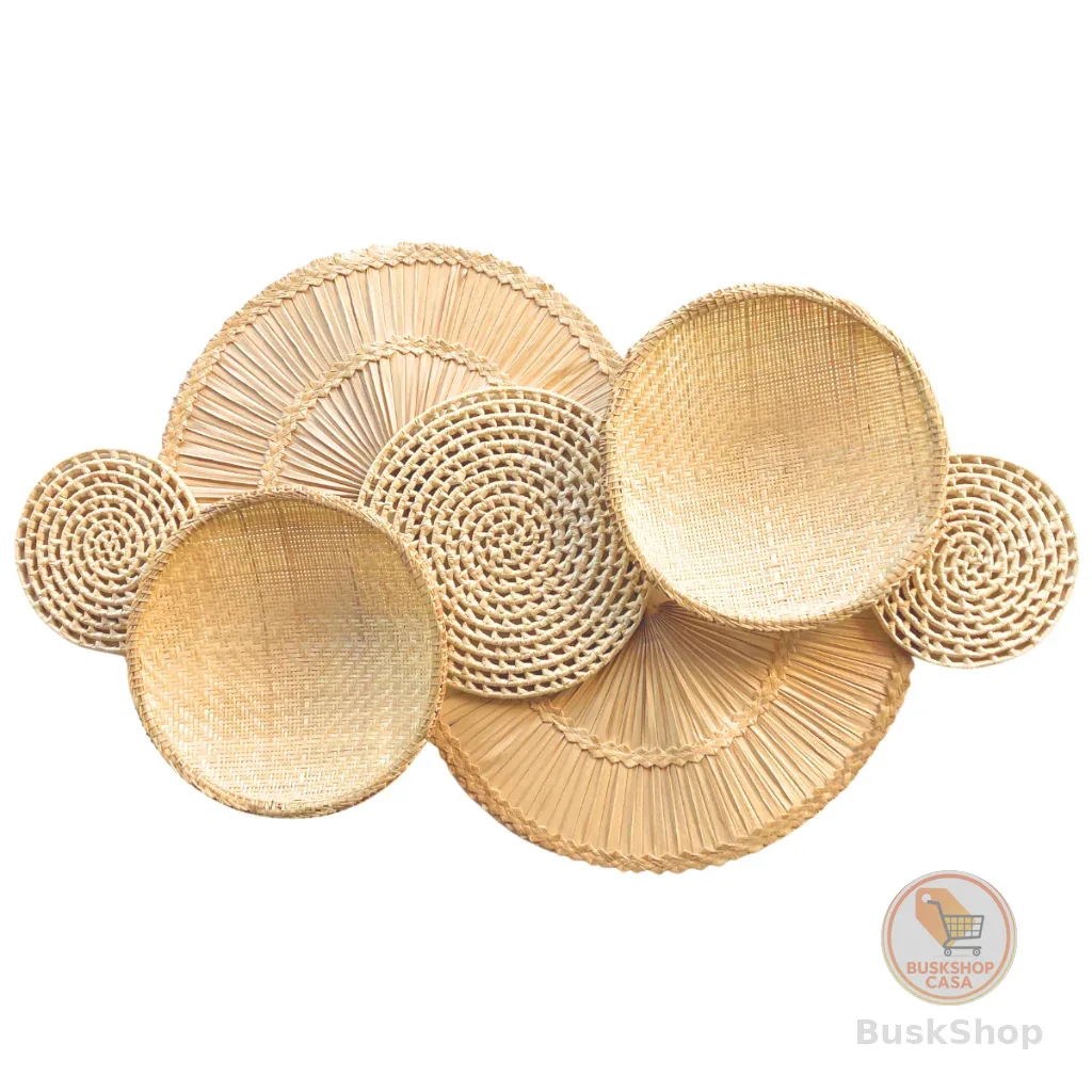 DECORAÇÃO PAREDE BOHO COMPOSIÇÃO DE PAREDE PALHA NATURAL CESTOS PENEIRA DECORAÇÃO RUSTICA CASA PRAIA