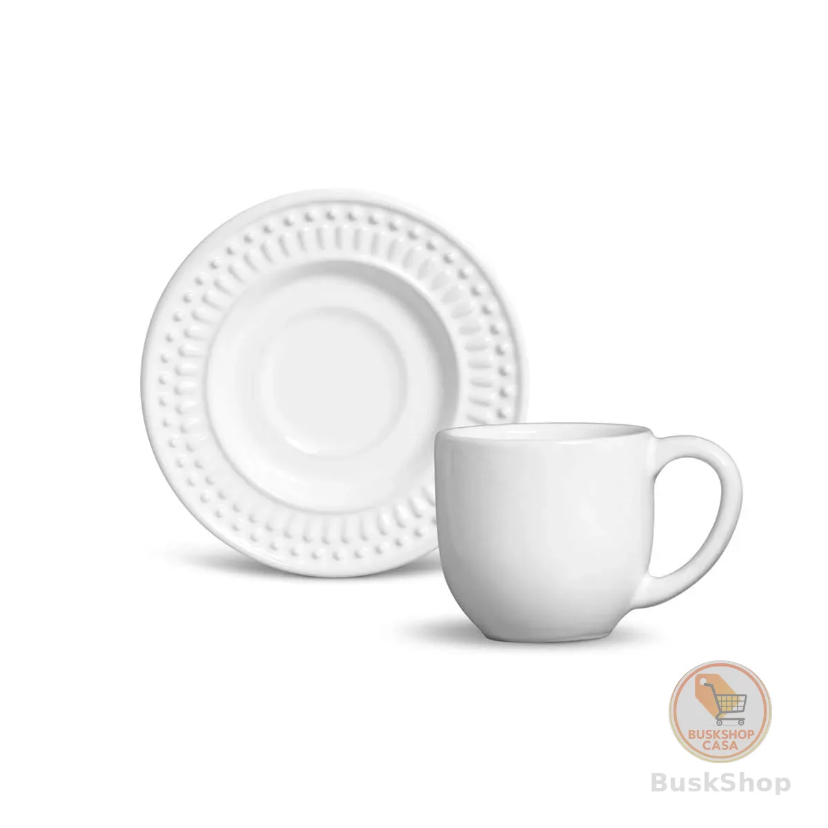 Porto Brasil Conjunto com 6 Xícaras de Café com Pires Roma Branco