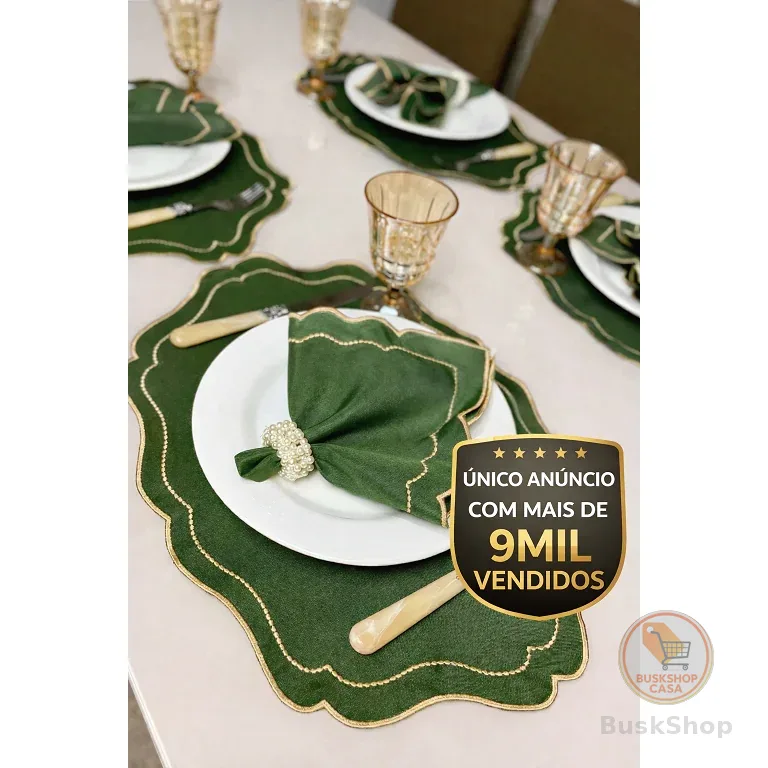 Kit Jogo Americano 12 Pçs Souplats Mesa De 6 Lugares Mesa Posta Guardanapo Supla sousplat