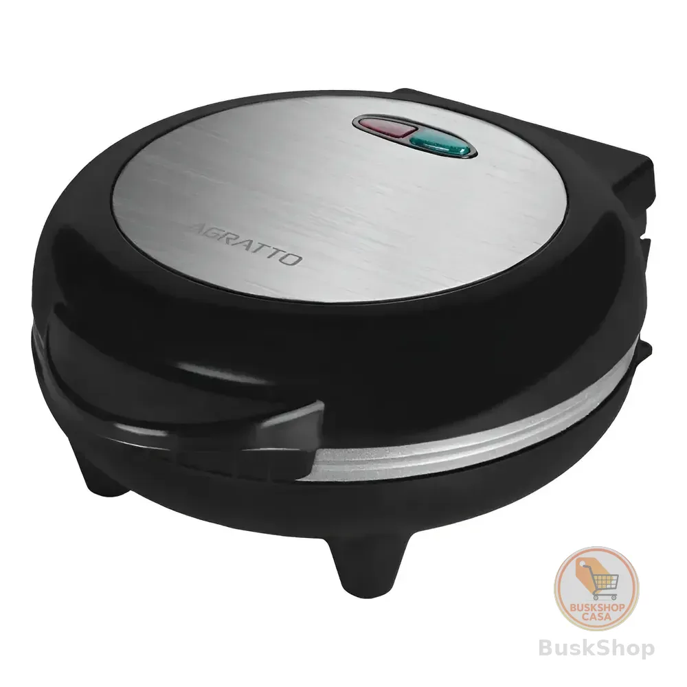 Omeleteira Antiaderente Elétrica Dupla 800w Mr. Cheff Redonda Preta 220v Agratto Aoip01i-02 Preto