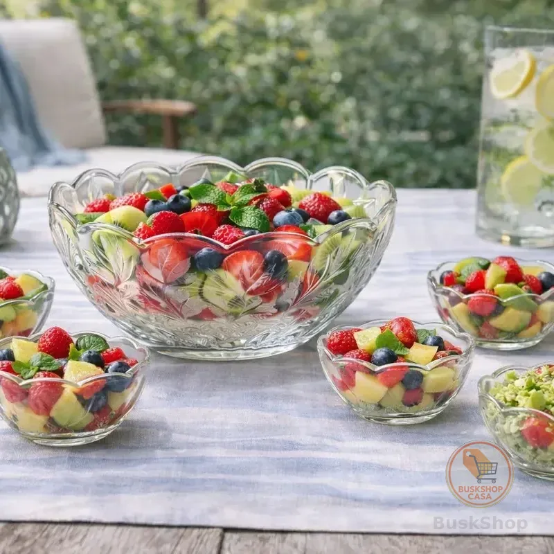 Conjunto De 7 Bowls De Vidro Rose Para Cozinha