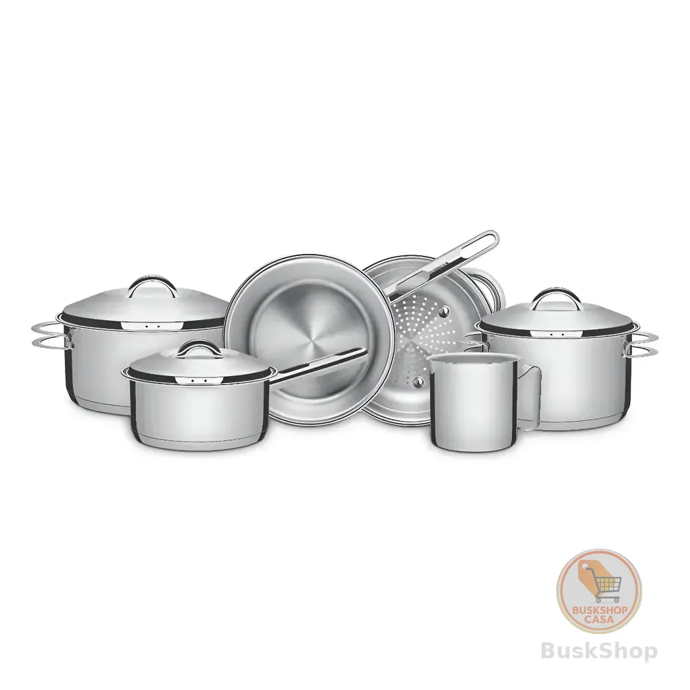 Kit Jogo De Panelas Solar 6 Peças com Fundo Triplo e Tampas de Inox Tramontina