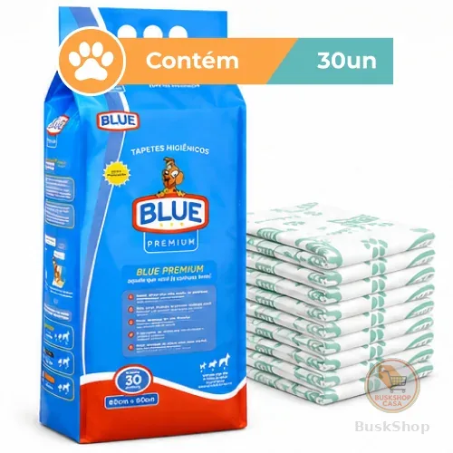 Tapete Higiênico Blue Premium Cães 80x60cm 30 Unidades