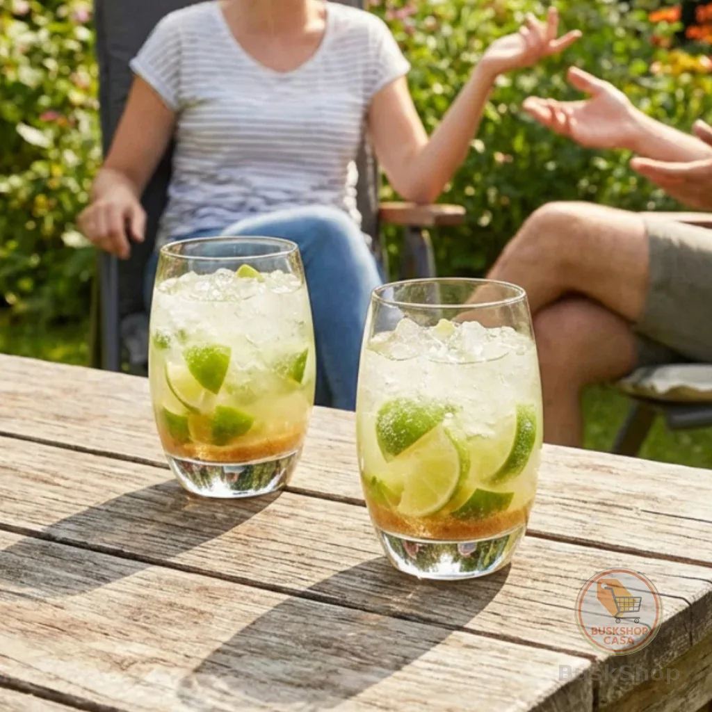 Jogo de Copos de Vidro Aruba 465ml Nadir Figueiredo para Drinks Transparente e Resistente
