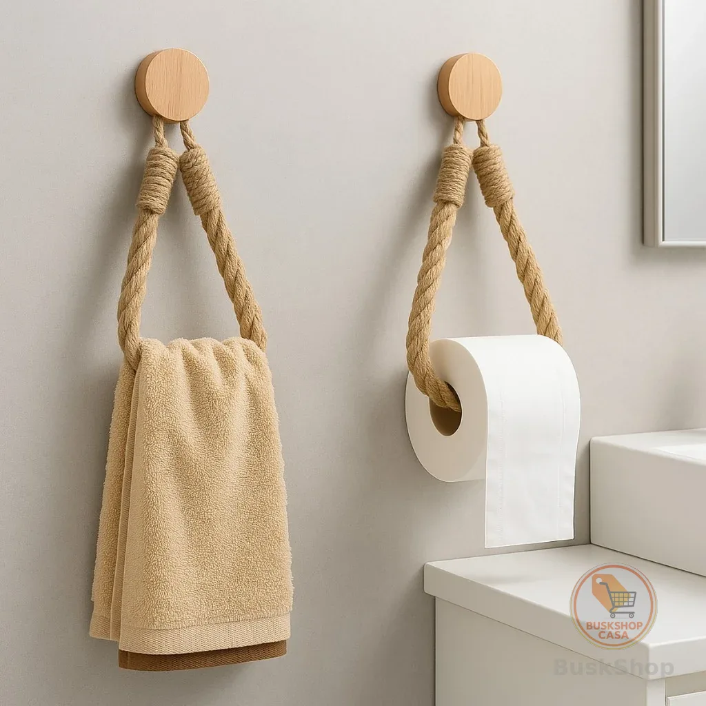 2x Suporte Papel Higiênico e Toalha Rustico Zenlart