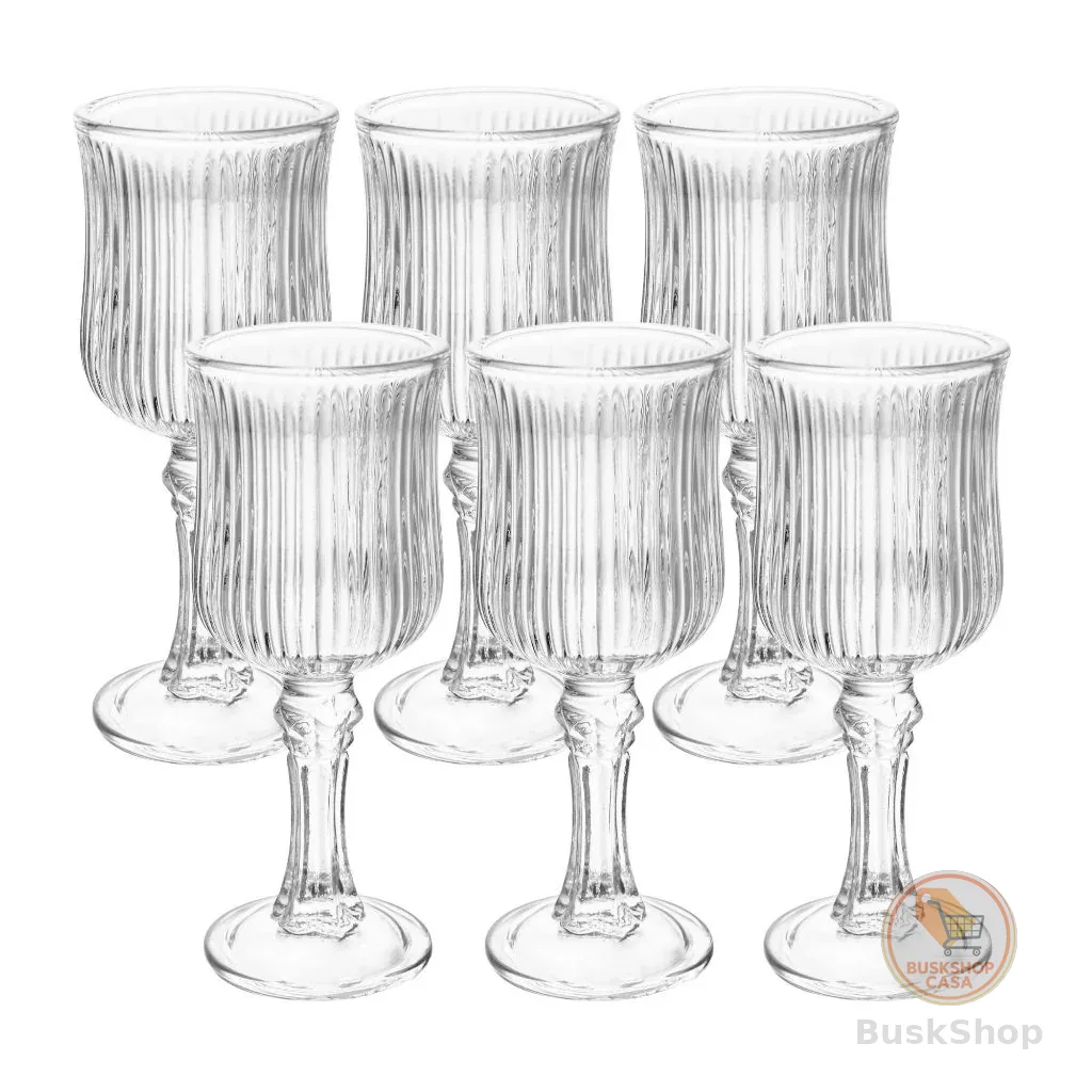 Conjunto com 6 Taças para Licor de Vidro Diamond / Lines 50ml Wolff Lyor