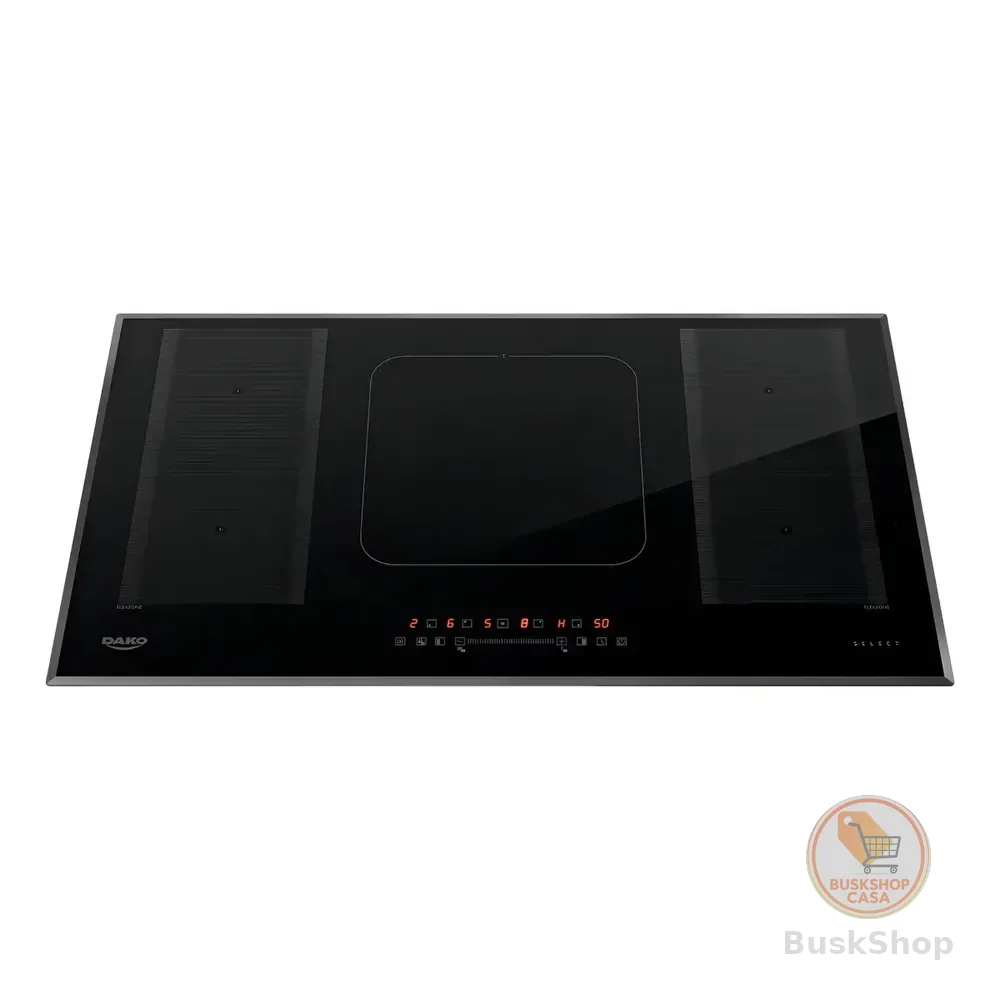 Cooktop De Indução 5 Bocas Dako Select Com 2 Zonas Flexíveis E 7200w Com Mesa Em Vidro Cerâmico 220 V Preto 220v