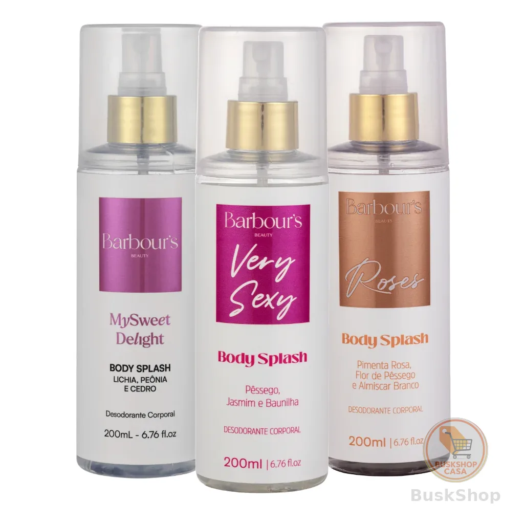 Kit 3 Body Splash Delight Very Sexy Roses 200ml Barbours