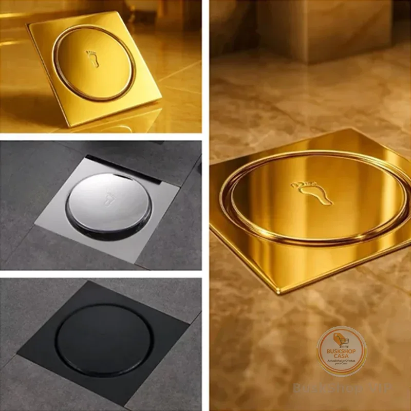 Ralo Inteligente 10cm / 15cm Click Banheiro Inox 304 Dourado Gold / Preto / Prata