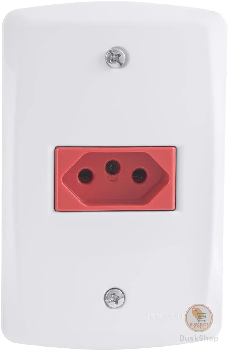 Tramontina Conjunto 1 Tomada 2P+T 20A 250 V 4x2 Lux2 Vermelho e Branco