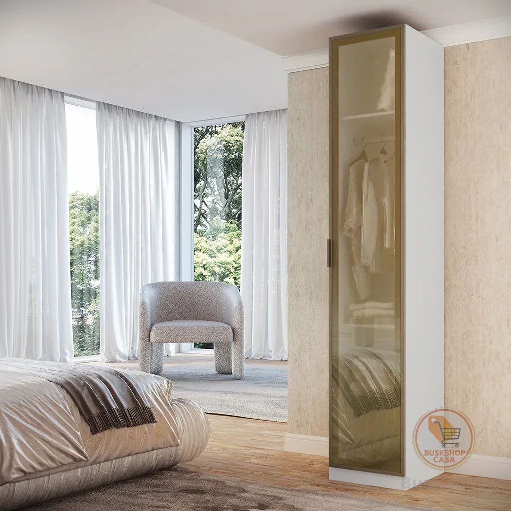 Guarda Roupa Modular 1 Porta Reflecta com Prateleiras/Cabideiros 45cm Altezza Belmax
