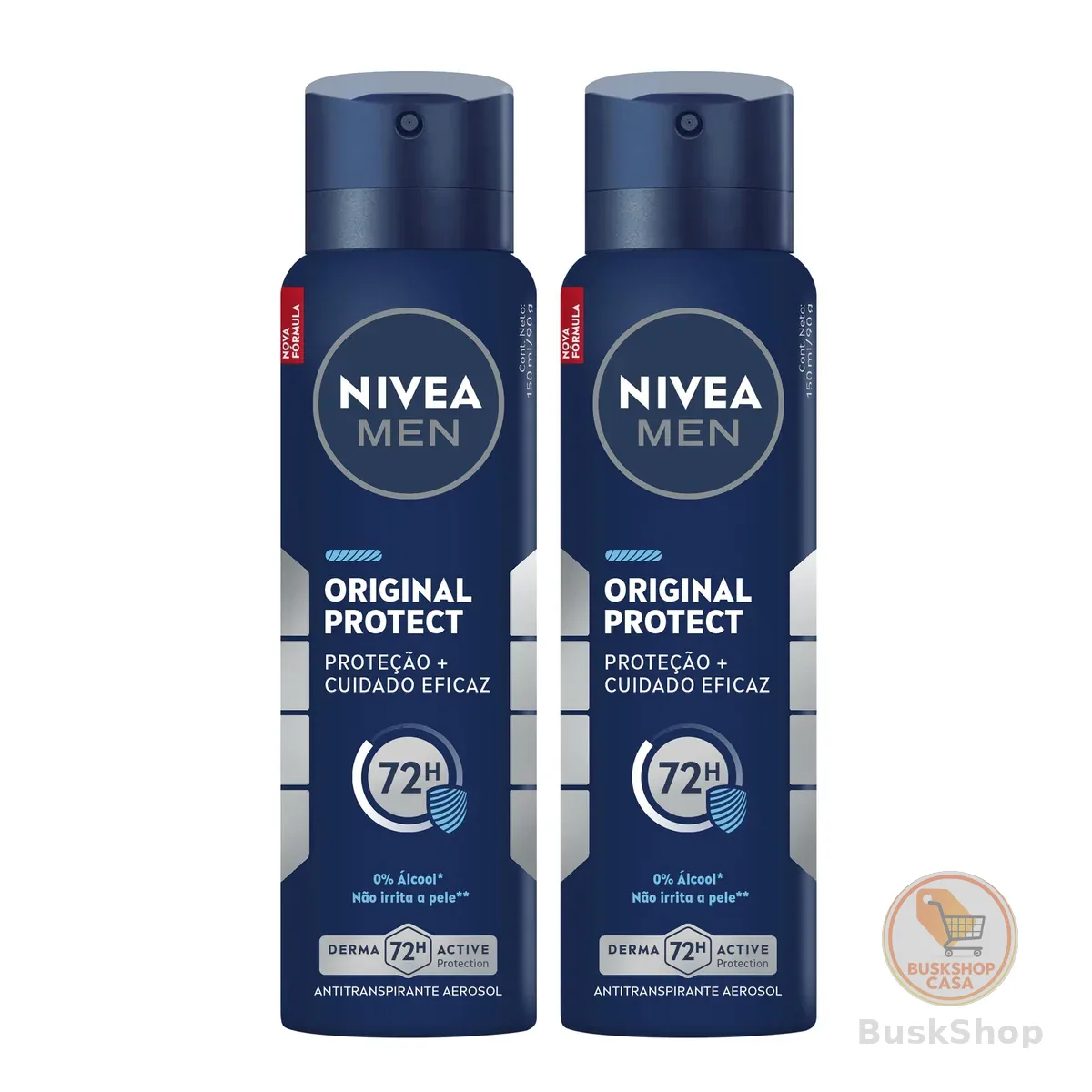NIVEA MEN Kit Desodorante Antitranspirante Aerossol Original Protect 48h 150ml (2 unidades)