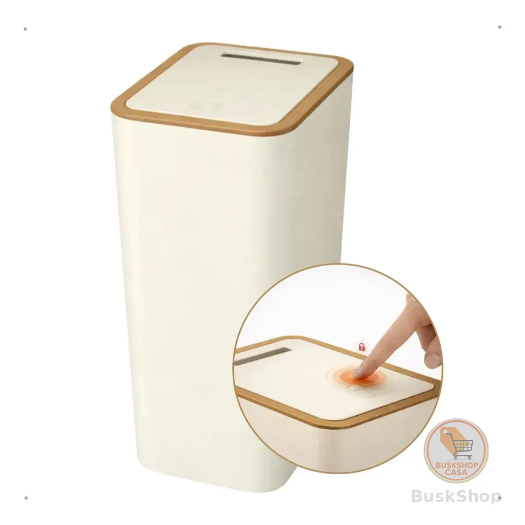 Lixeira Cesto Banheiro Cozinha Click - Travamento 10 Litros