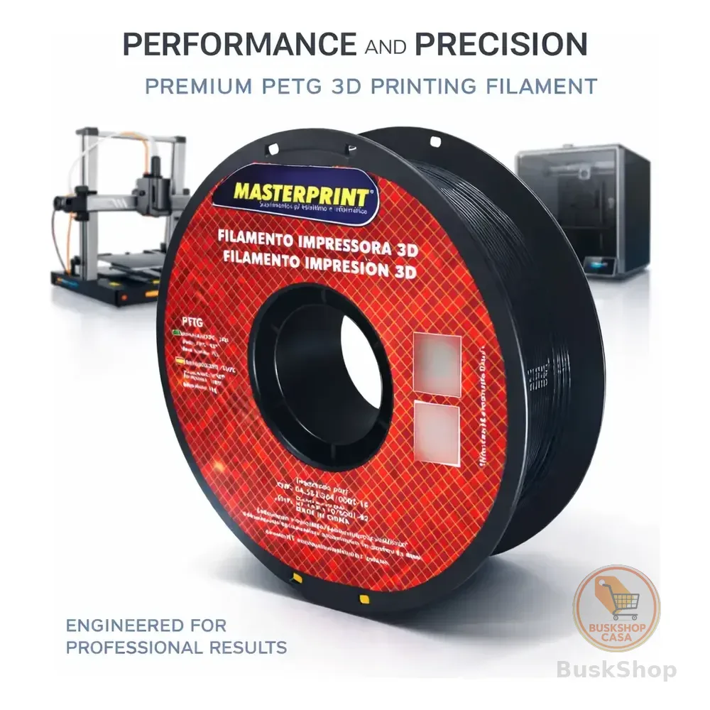 Filamento Impressora 3d Petg Preto Resistente 1kg 1,75mm Preto