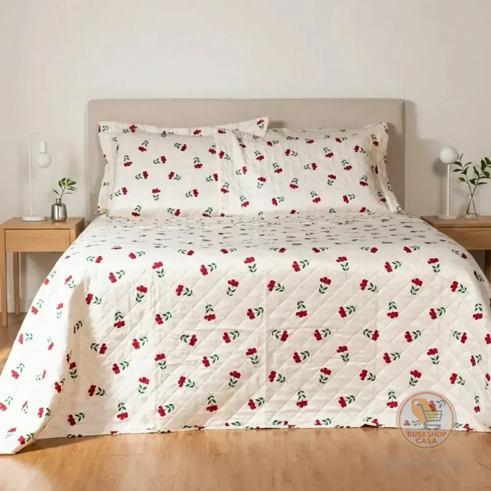 Colcha Cobre Leito Cama Casal 3 Peças Estampado