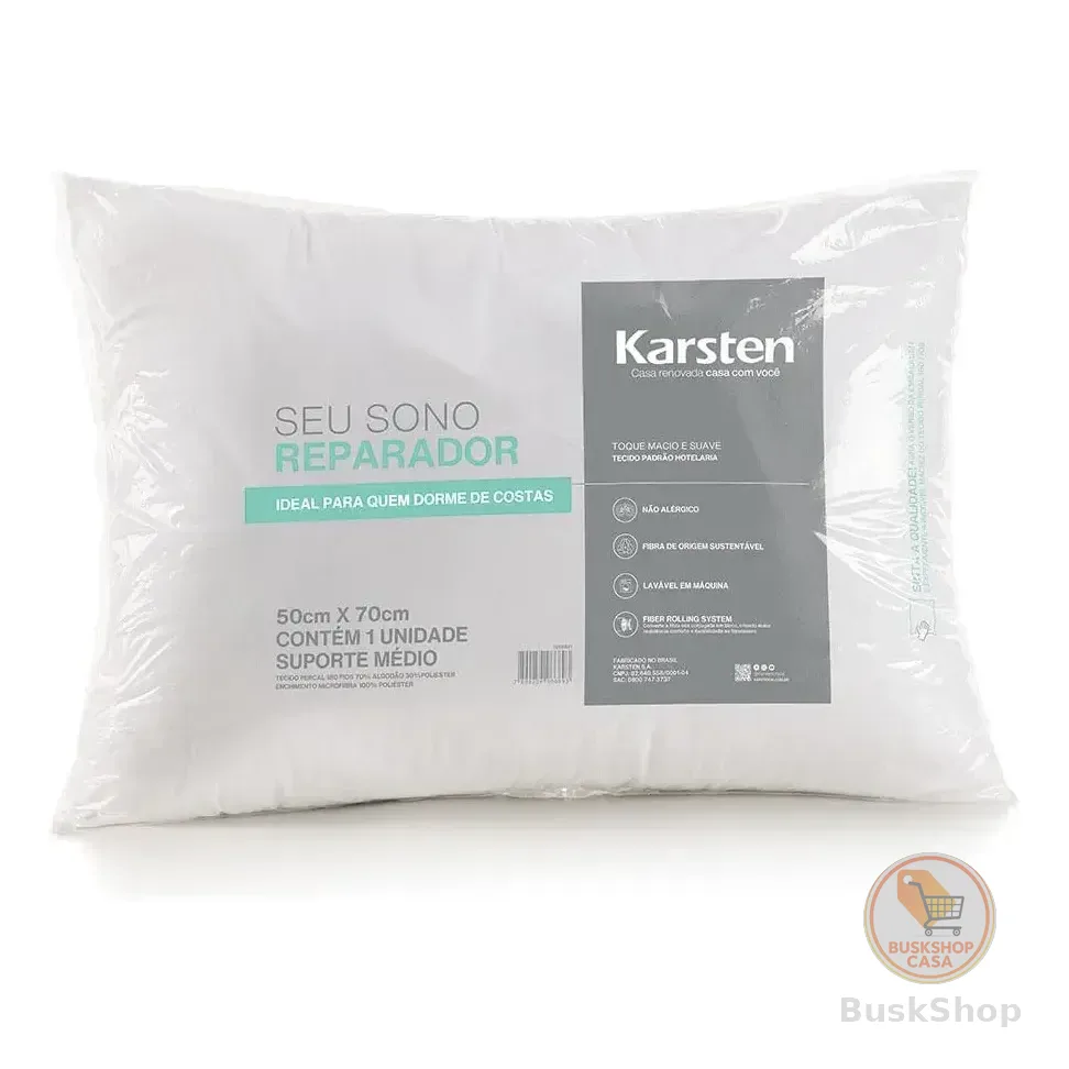 Travesseiro Suporte Médio Seu Sono Reparador Karsten U