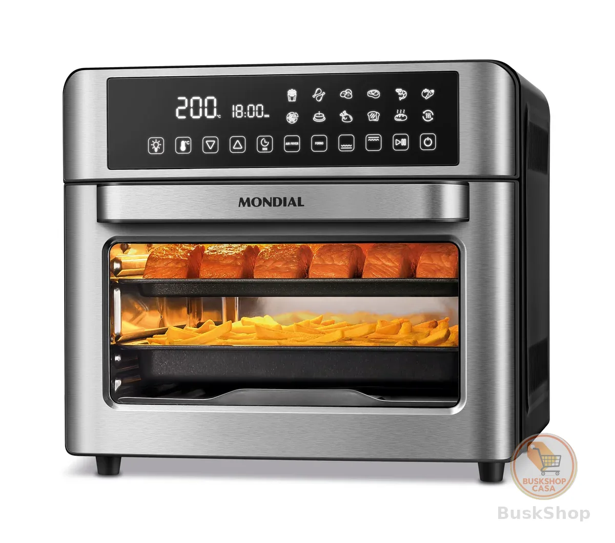 MONDIAL Fritadeira Air Fryer Forno Oven Digital 25L, Preto/Inox, 2000W, 110V - AFO-25L-BI