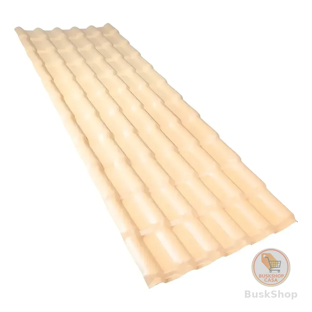 Telha Colonial Pvc 6 Ondas 2.42x0.88m Cor Marfim Afort