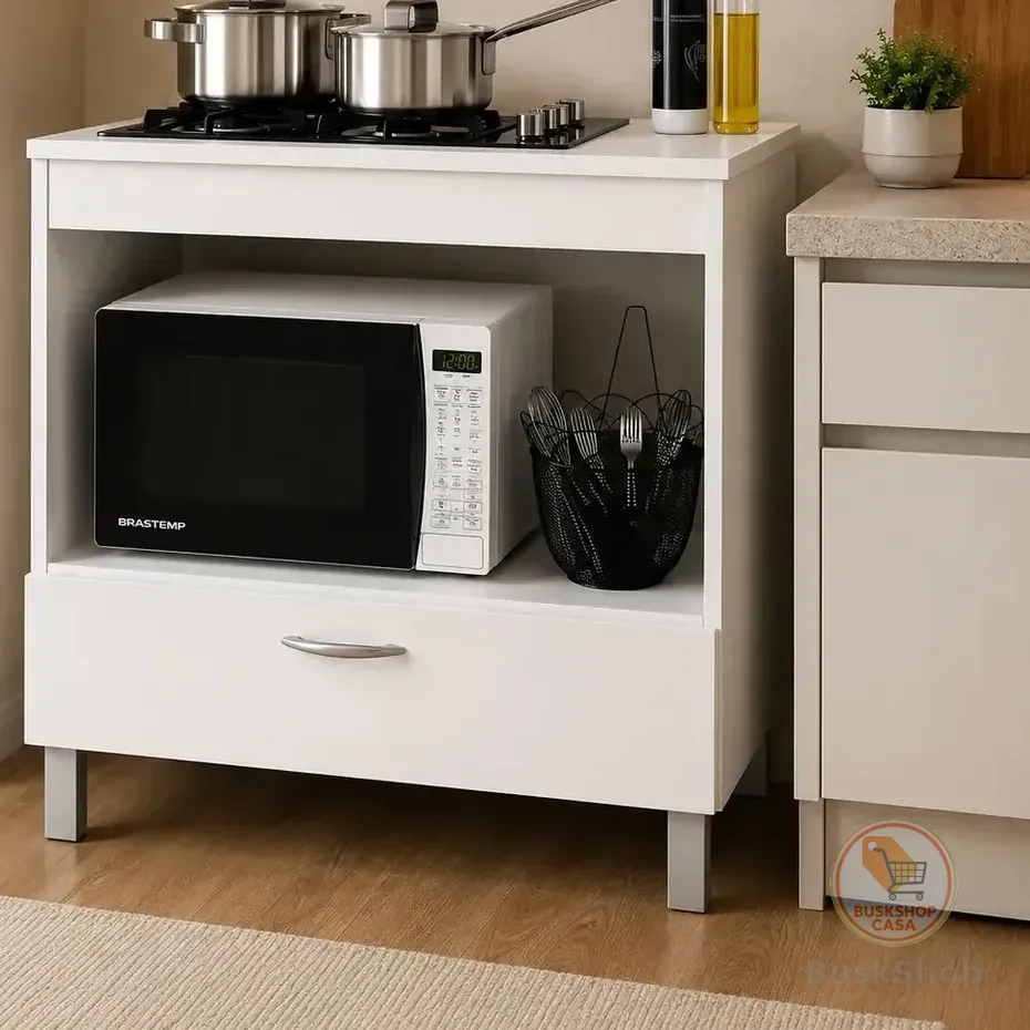Balcão Cozinha Para Cooktop 4 Ou 5 Bocas Branco Alecrim -trio Casa