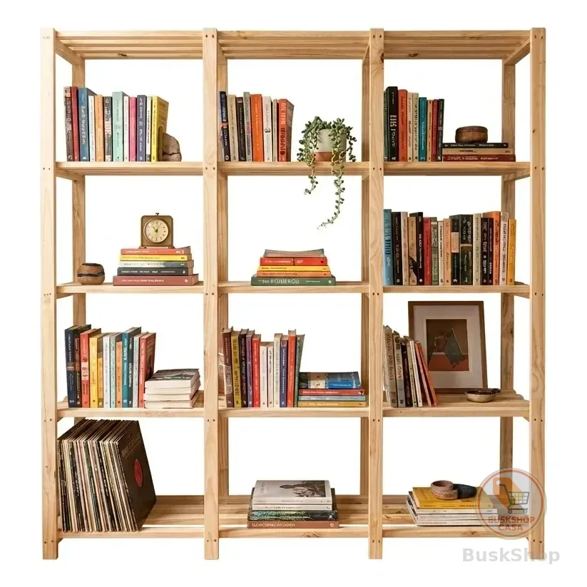 Estante Para Livros De Madeira 5 Prateleiras Reforçada Marrom